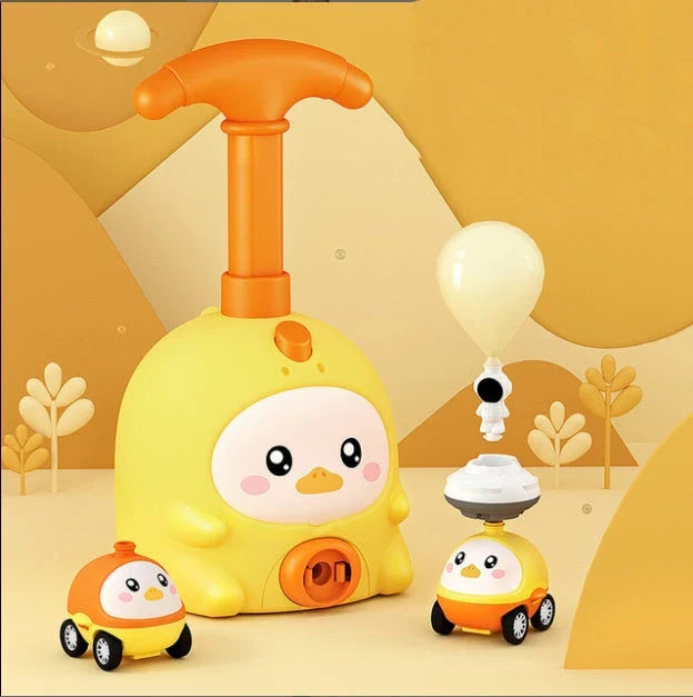 Balloon-powered car toys in various vibrant colours designed to engage children in hands-on STEM learning and independent exploration