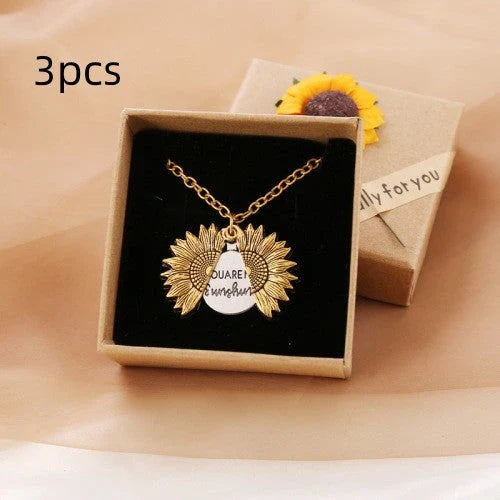 Radiant sunflower necklace with adjustable length and modern design