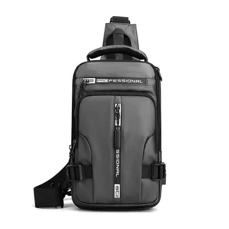 Versatile crossbody bag with multiple pockets and compartments, made of durable nylon for the modern, on-the-go gentleman