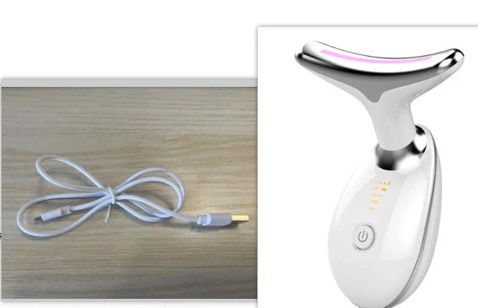 EMS Thermal Neck Massager with LED therapy for wrinkle reduction and skin tightening