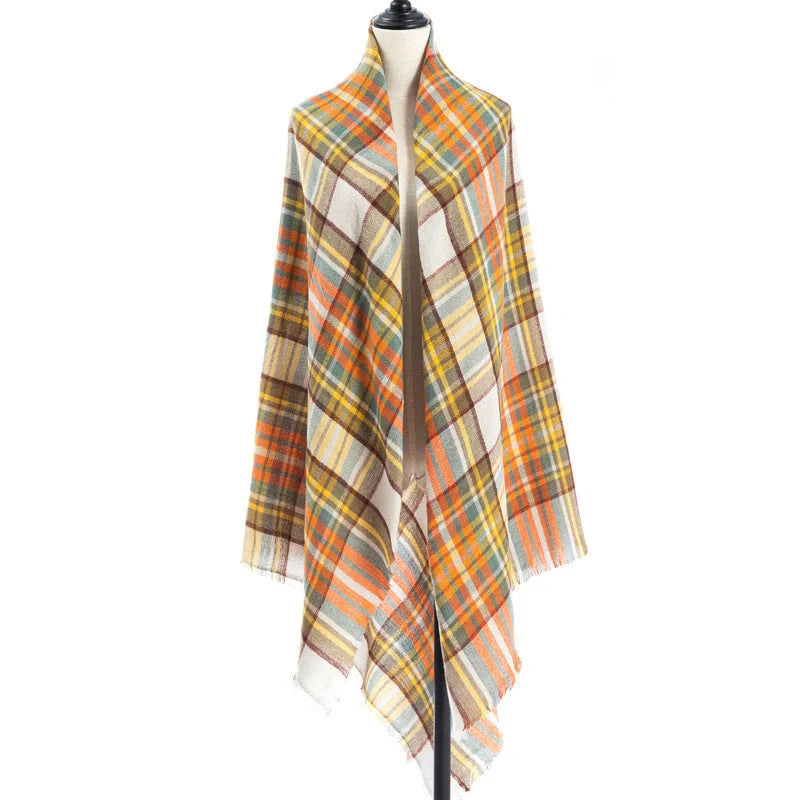 Luxury plus-sized double-sided cashmere-like scarf shawl in various colors