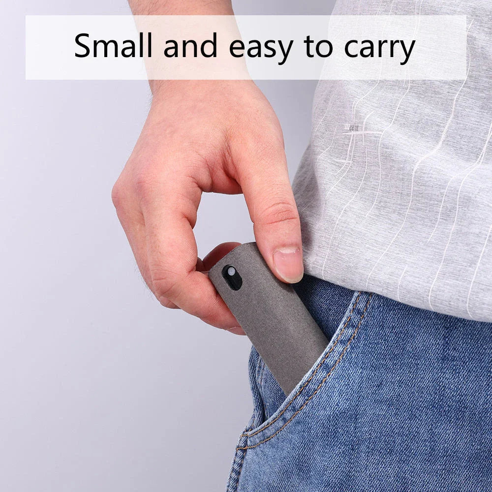 All-in-One Portable Screen Cleaner with Microfiber Wipe and Refillable Cleaning Solution