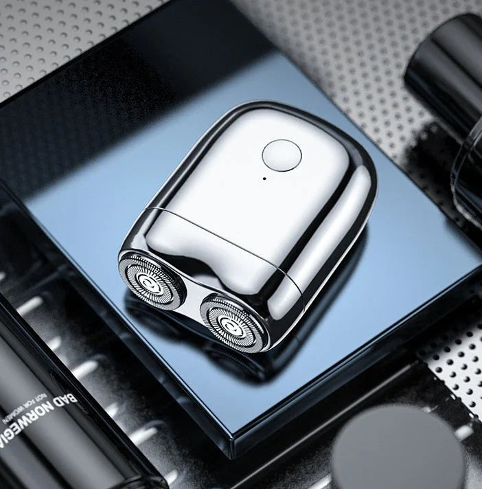 Premium cordless electric shaver for men with stainless steel blades, USB charging, and a sleek gift box design