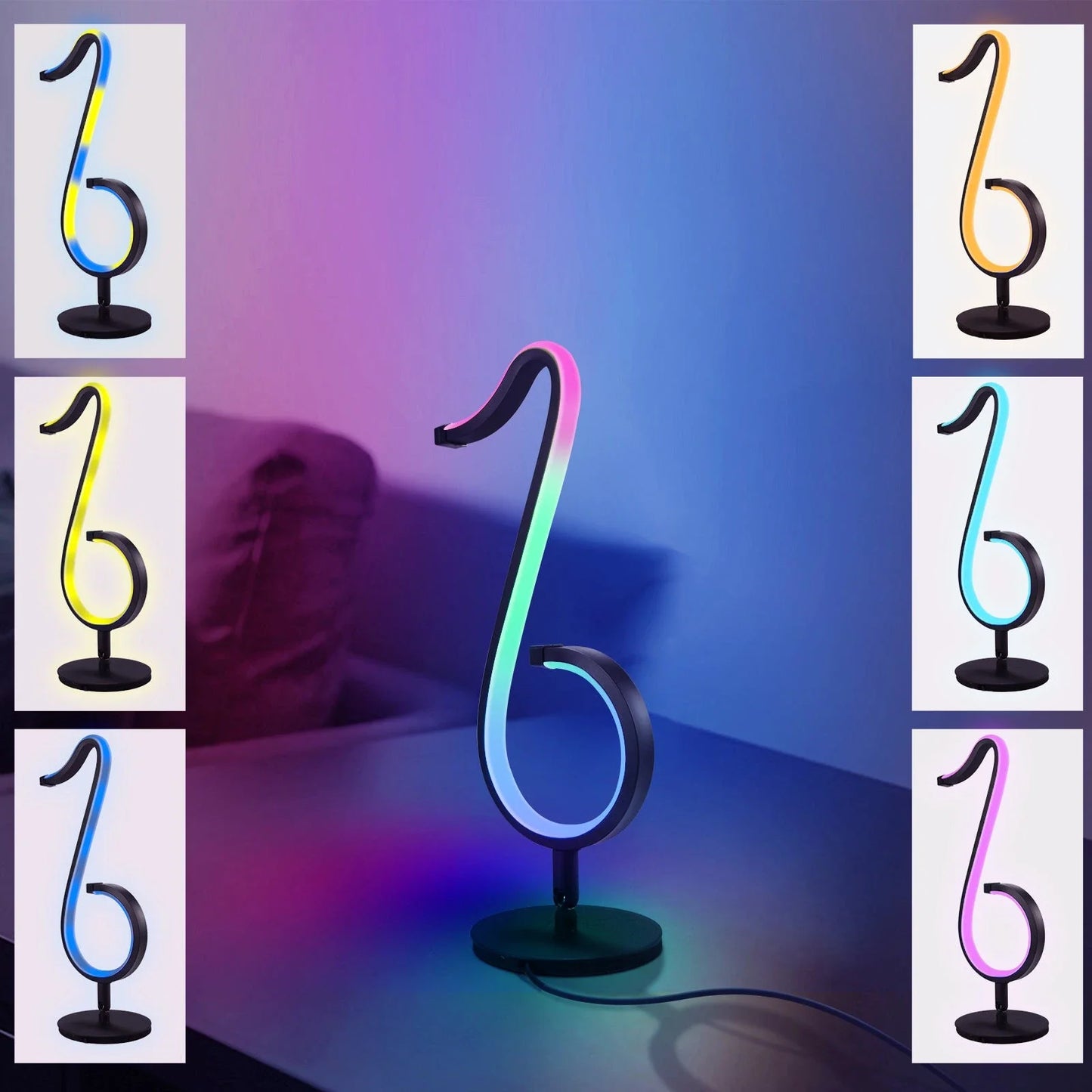 Stylish rotating atmosphere lighting with adjustable RGB effects, ideal for home decor