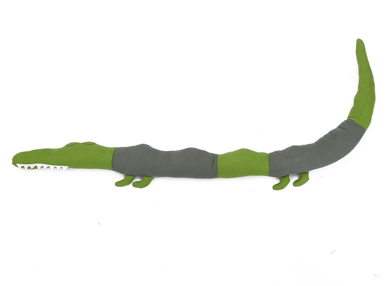 Soft and cuddly crocodile-themed plush cushion for cots, sofas and nursery decor