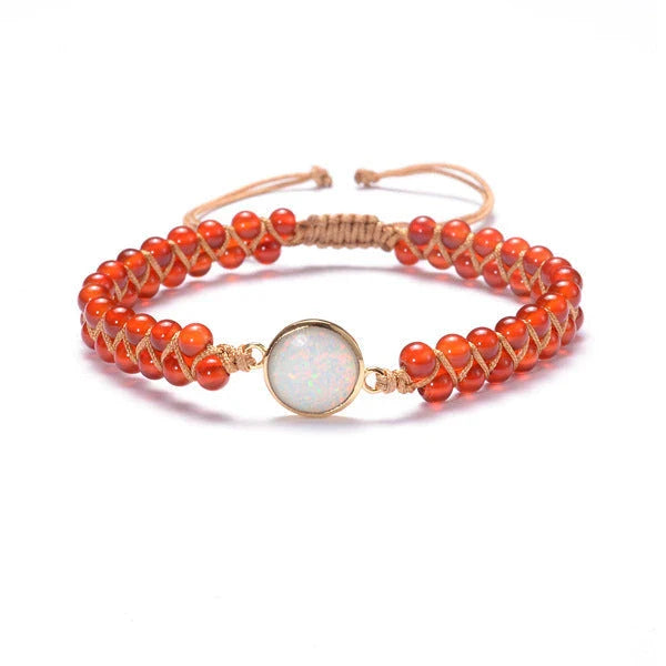 Stylish amethyst and opal friendship bracelets with braided design, perfect for casual or formal wear