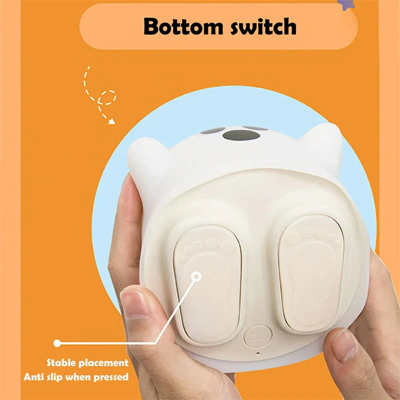 A cozy silicone night light with a touch sensor, perfect for bedside or any room in the home
