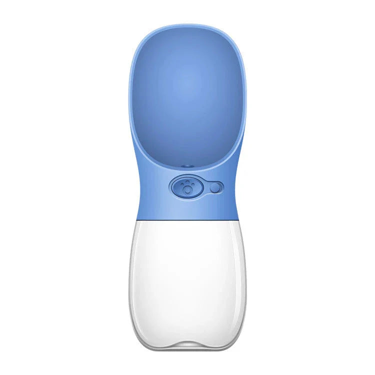 Durable and portable pet water bottle with one-touch button, suitable for outdoor activities with your furry friend