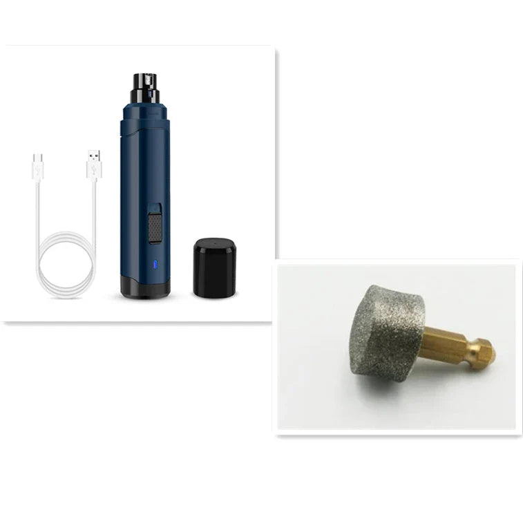 Electric pet nail grinder with low vibration and noise for stress-free grooming of cats, dogs, and other small animals