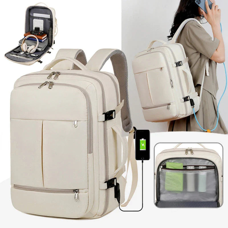 Durable and stylish travel backpack with multiple pockets, a padded laptop compartment, and versatile design for business and leisure use.