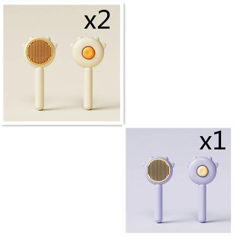 Premium pet grooming comb with massage bristles for a healthy, shiny coat
