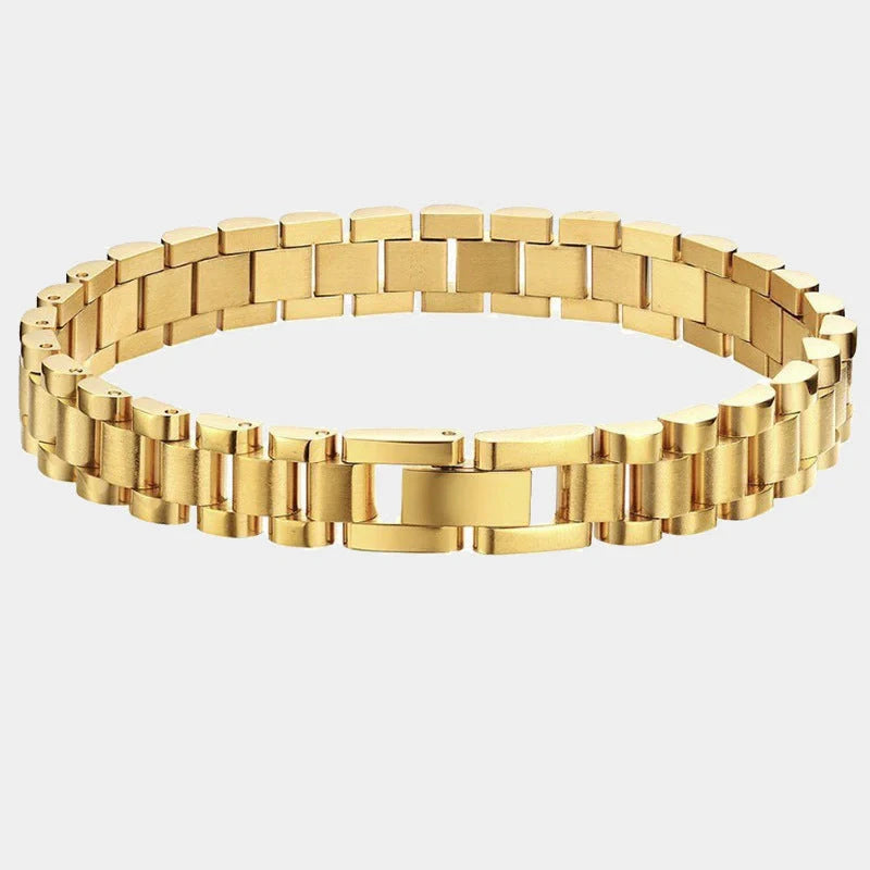Stylish titanium steel bracelet watch for women with geometric design and adjustable length.