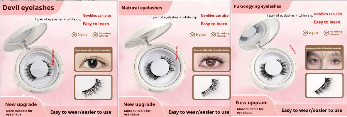 Magnetic mink false eyelashes in various styles and colours, designed for a natural and captivating eye look.