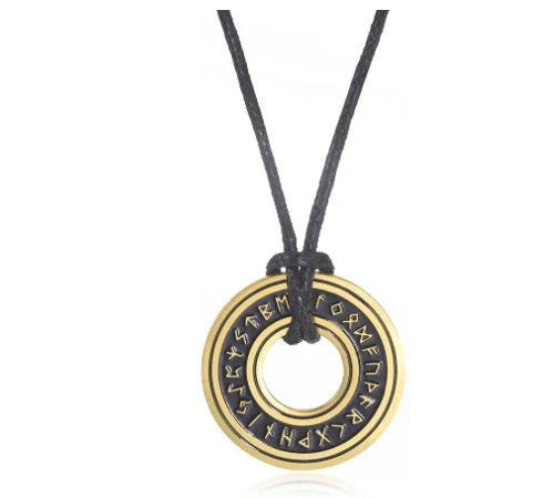 Vintage Norse rune necklaces for men, featuring a range of intricate Viking symbols and designs crafted from premium stainless steel