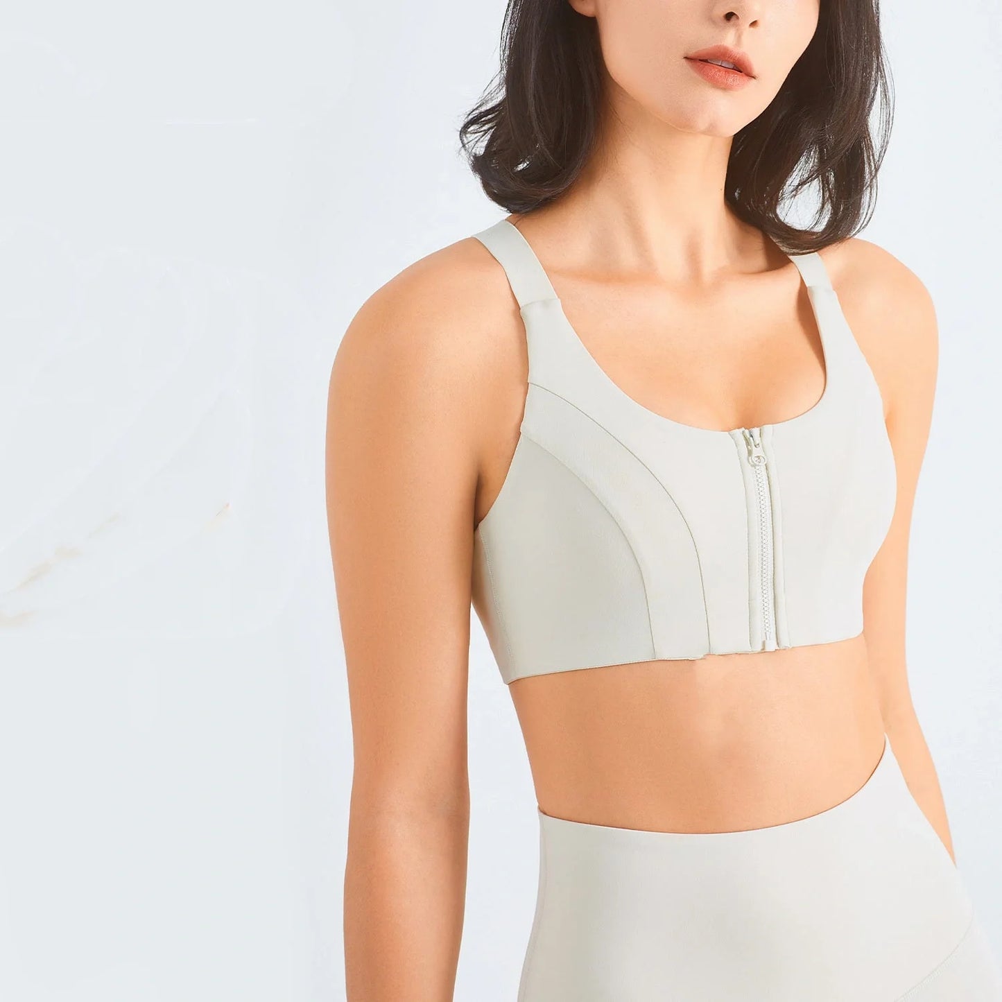 Front zip sports bra for women plus size workout in various colours