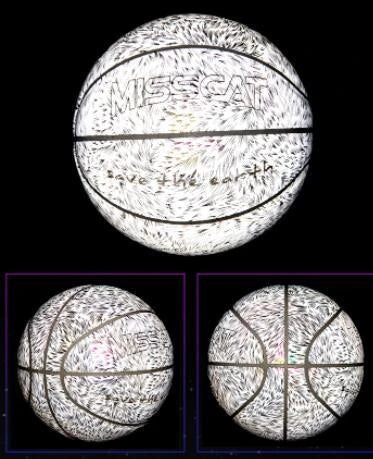 Luminous glow-in-the-dark basketball with reflective design for night games and outdoor activities