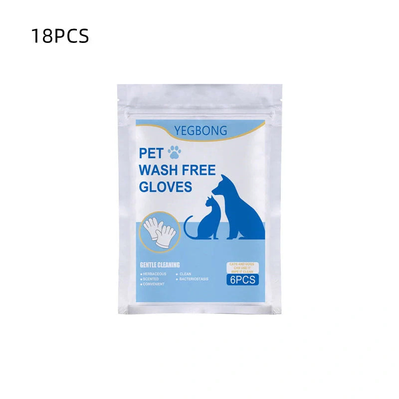 Disposable pet gloves in aluminium foil, pack of 6, for hygienic pet care