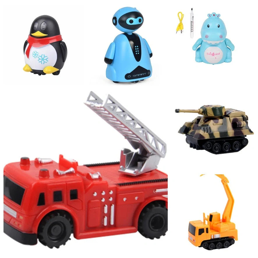 Drawn Line Magic Pet Toy Robot Pen with optical sensor following black lines