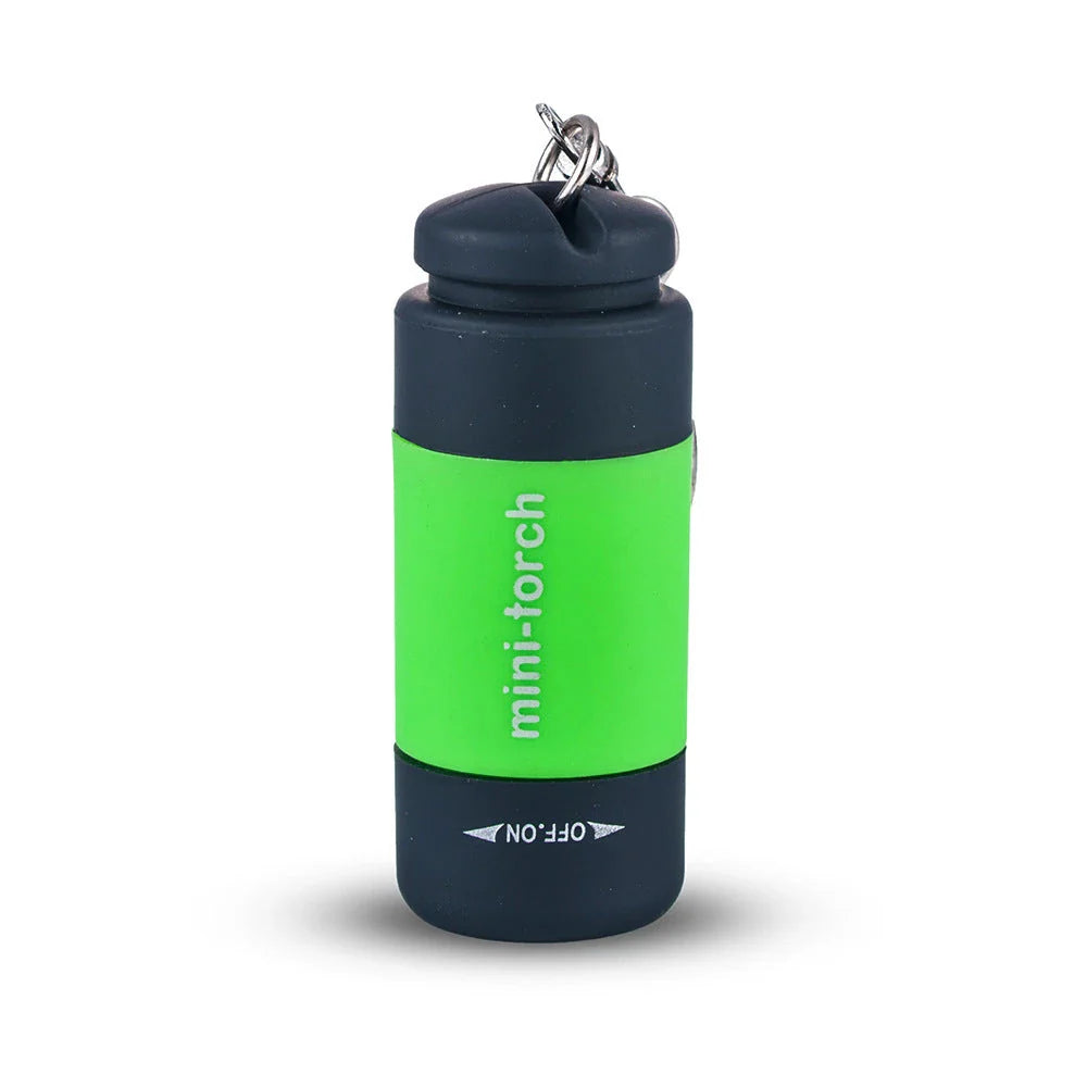 Compact USB rechargeable LED flashlight in various colors for everyday carry and outdoor use