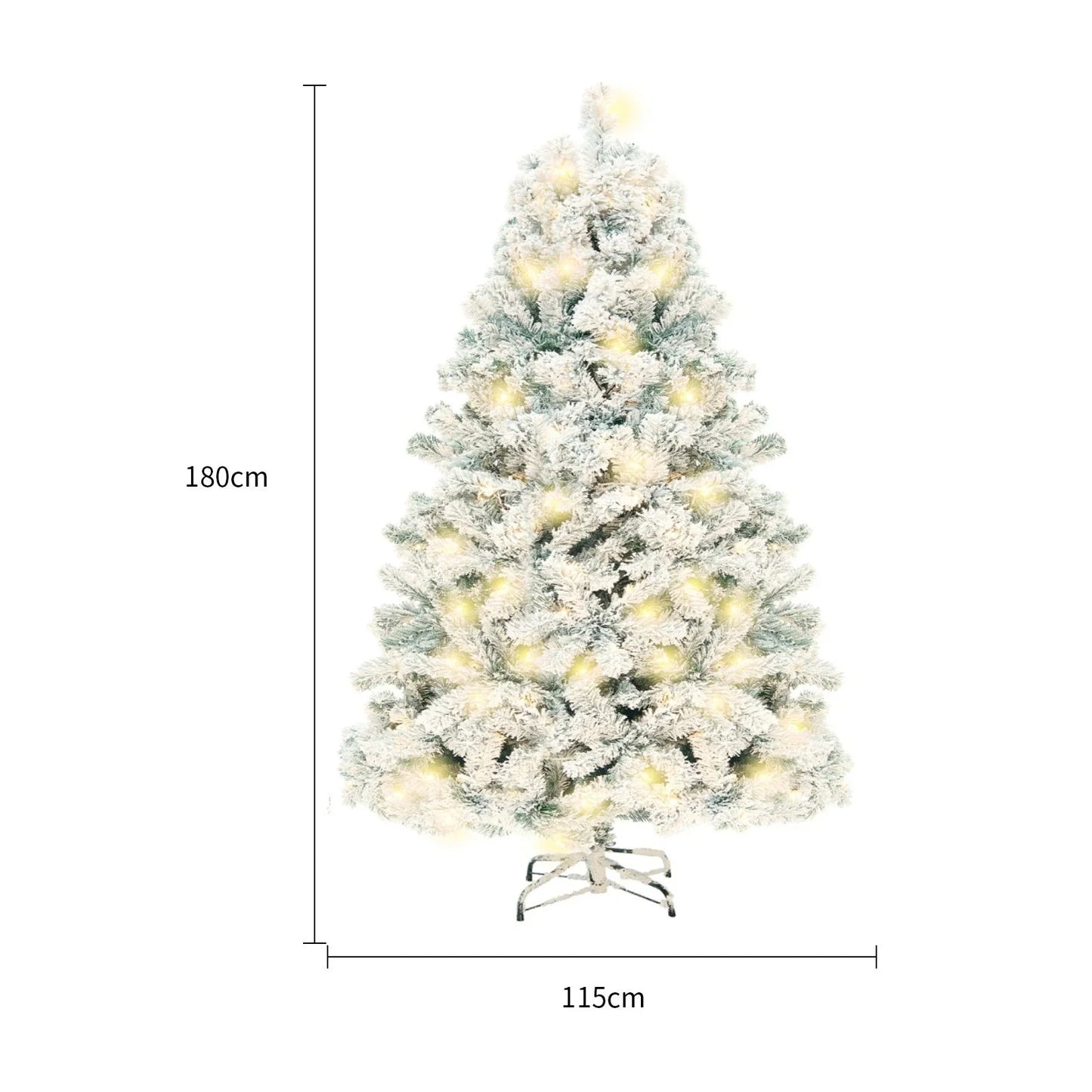 Premium artificial Christmas tree with realistic snow-like accents, providing a captivating winter wonderland effect for your holiday decor