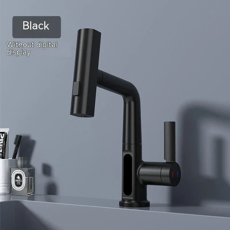Versatile digital kitchen faucet with temperature display, 360-degree swivel, and pull-out design for enhanced maneuverability and precise water temperature control