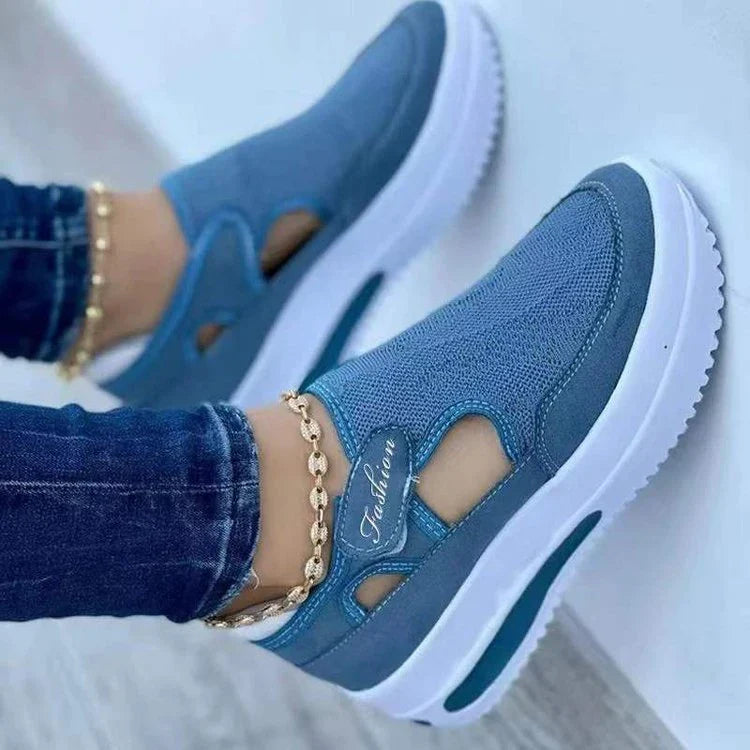 Comfortable women's mesh sneakers in various colors and sizes, featuring a breathable, flexible design for active lifestyles