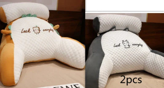 Plush lumbar cushion with ergonomic design for comfortable back and neck support on sofa, chair, and bed