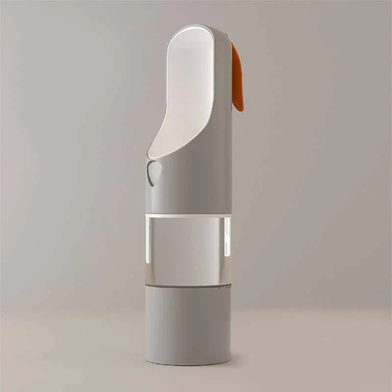Portable pet water feeder with carbon filter, leak-proof design, and hands-free strap for outdoor hydration