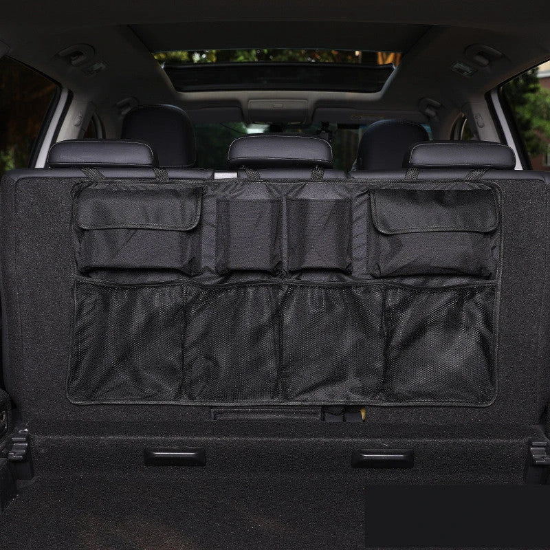 Premium car trunk organizer made of durable Oxford cloth with multiple compartments for organized storage