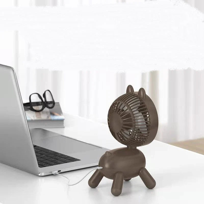 Compact USB-powered desk fan with automatic shaking head and adjustable wind speeds for customized cooling in any office or home setting