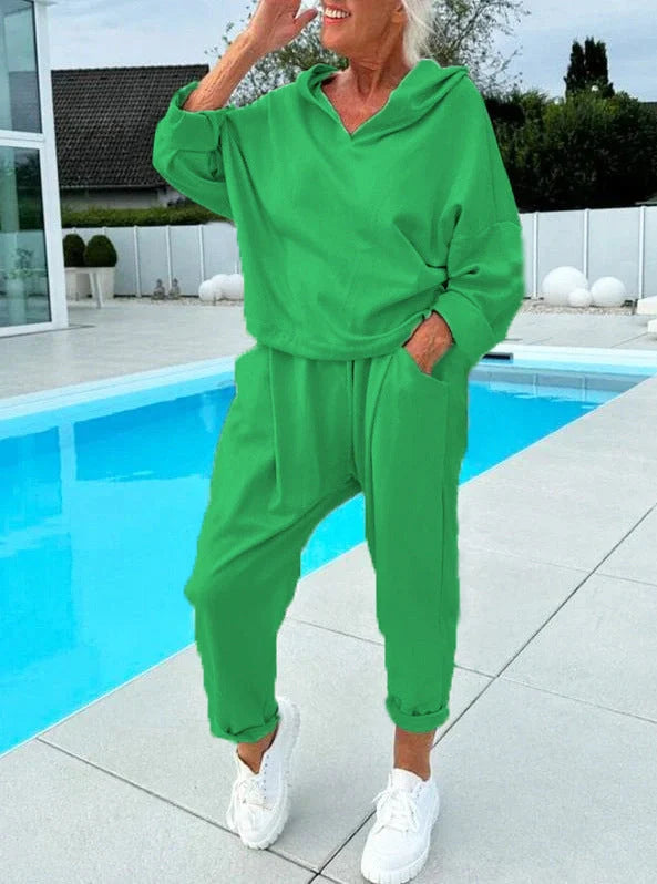 Premium Women's Hooded Sweatshirt Two-Piece Set in a variety of classic colours