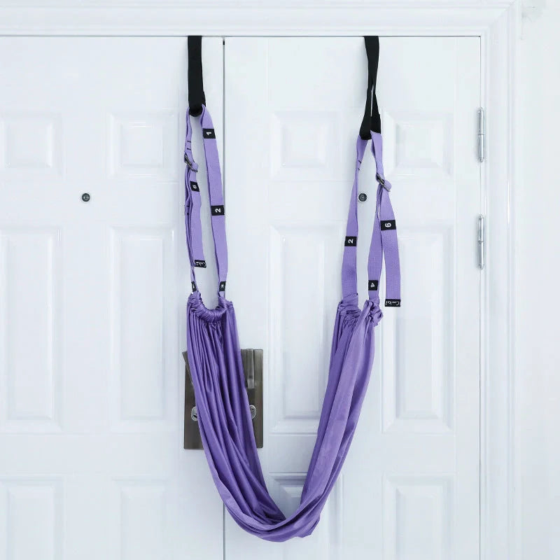Premium yoga strap with silky, durable fabric and wide, supportive folds for comfortable, friction-free stretching and improved flexibility