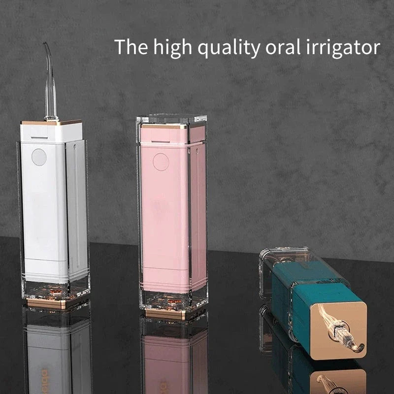Powerful dental water flosser with dual cleaning modes, cordless USB charging, and IPX65 waterproof design for deep cleaning and fresh breath