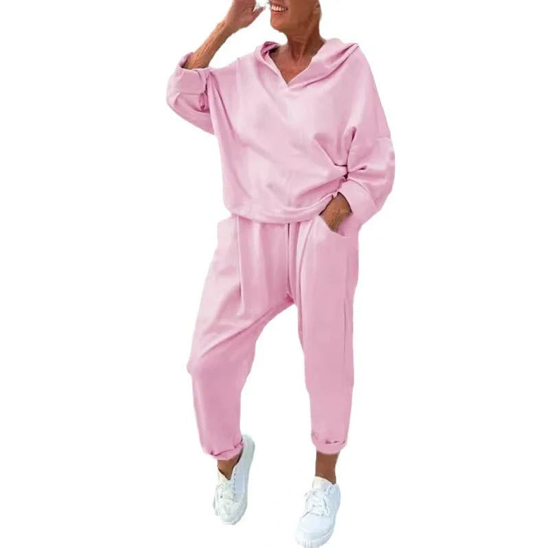 Premium Women's Hooded Sweatshirt Two-Piece Set in a variety of classic colours