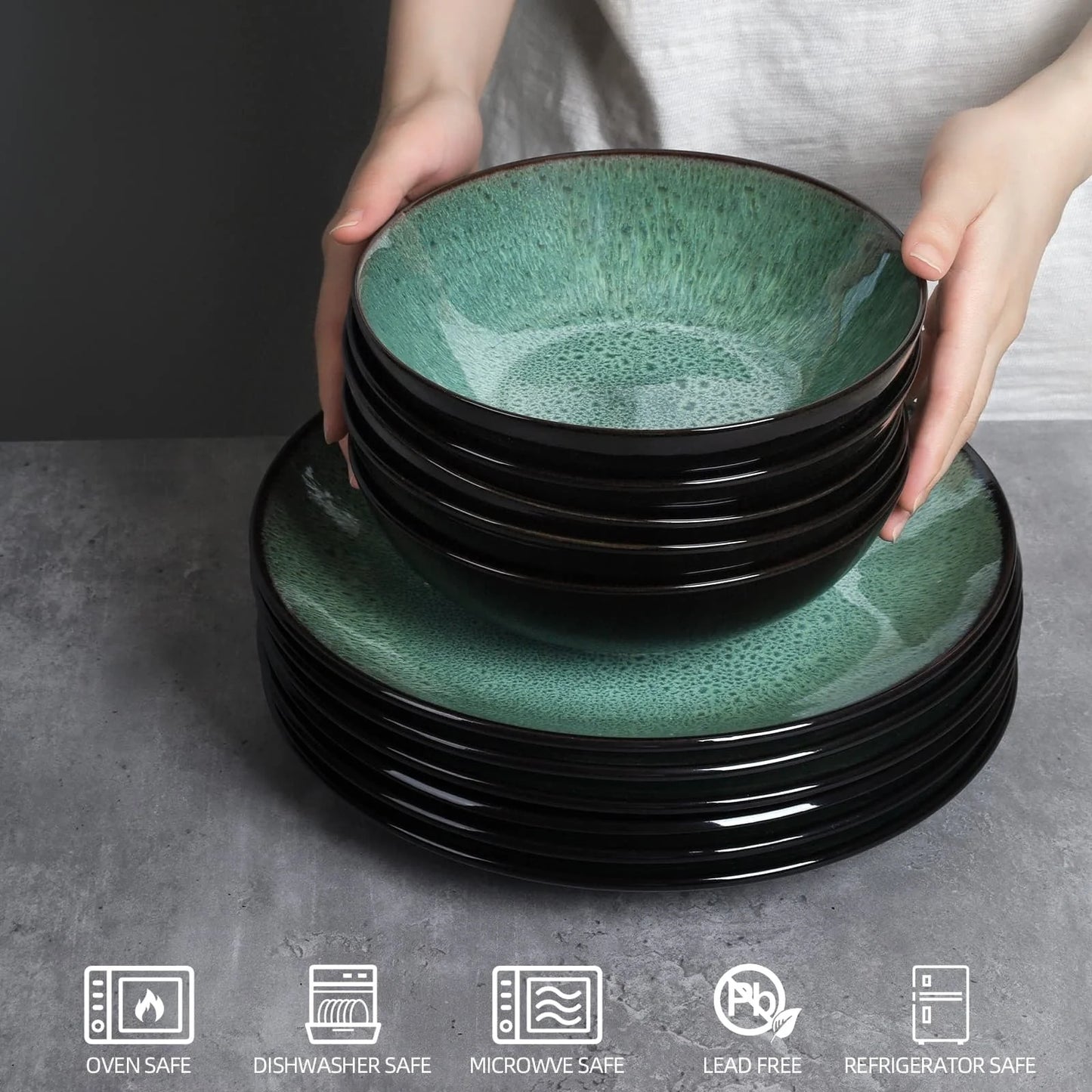 Elegant ceramic steak plate set, perfect for any dining occasion.