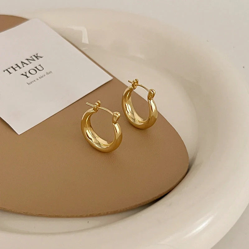 Retro Hong Kong style elegant alloy ear studs for women