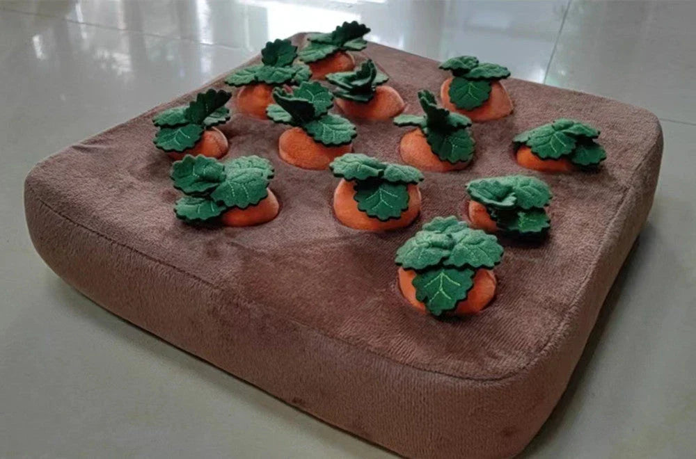 Premium Carrot Plush Toy for Dogs - Interactive Chew Toy and Snuffle Mat with Soft Cotton Exterior and Durable PP Cotton Filling