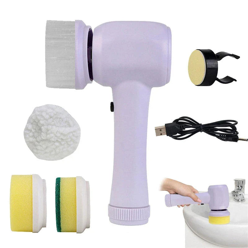 Cordless Electric Cleaning Scrubber Brush with 4 Interchangeable Brush Heads for Powerful, Versatile Cleaning on All Surfaces