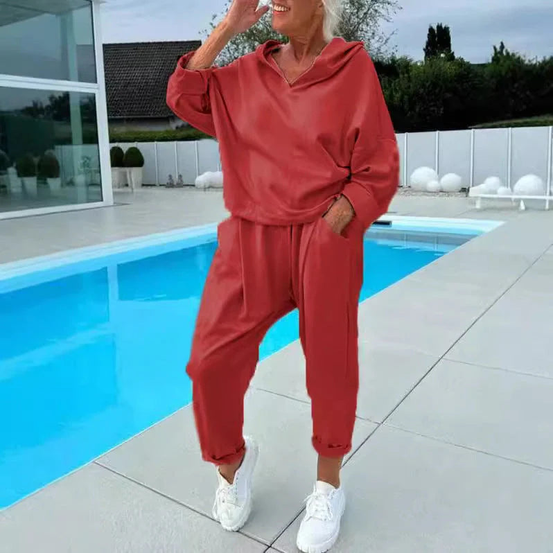Premium Women's Hooded Sweatshirt Two-Piece Set in a variety of classic colours