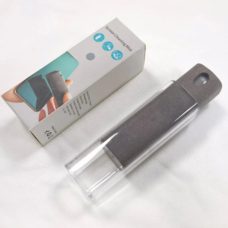 All-in-One Portable Screen Cleaner with Microfiber Wipe and Refillable Cleaning Solution
