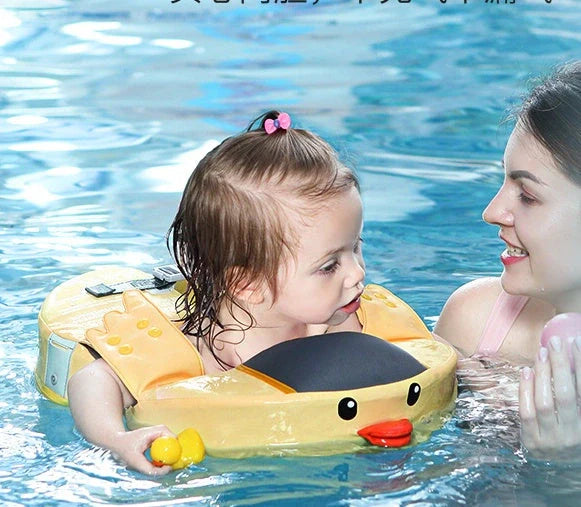 Duckling Underarm Swimming Ring for toddlers in yellow with airtight safety features