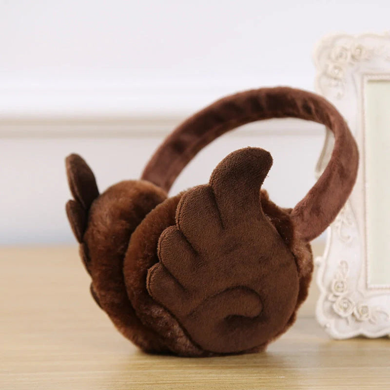 Girls plush earmuffs in various colours for winter warmth