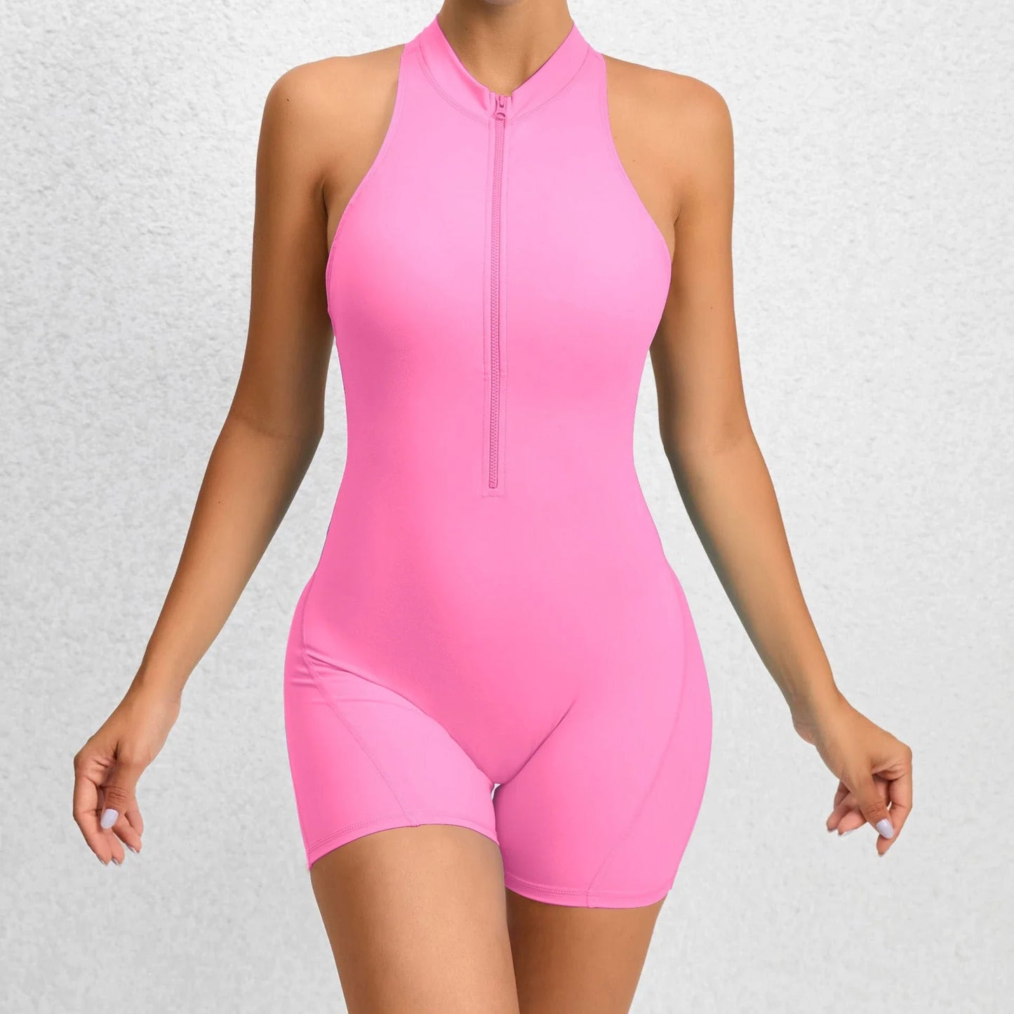 Sculpting stretch jumpsuit in various vibrant colors for active women