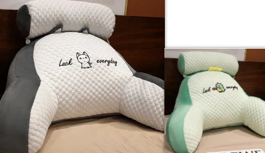 Plush lumbar cushion with ergonomic design for comfortable back and neck support on sofa, chair, and bed