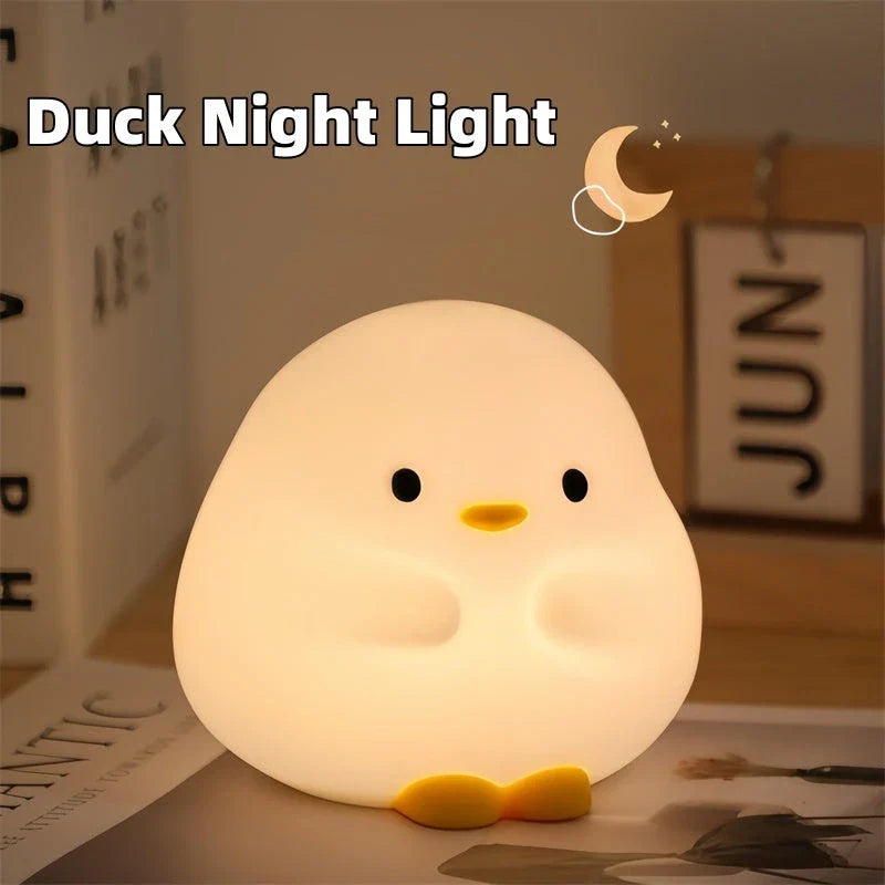 Cute duck-shaped LED night light with soft, adjustable glow for cozy bedtime