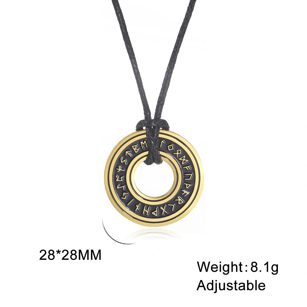 Vintage Norse rune necklaces for men, featuring a range of intricate Viking symbols and designs crafted from premium stainless steel
