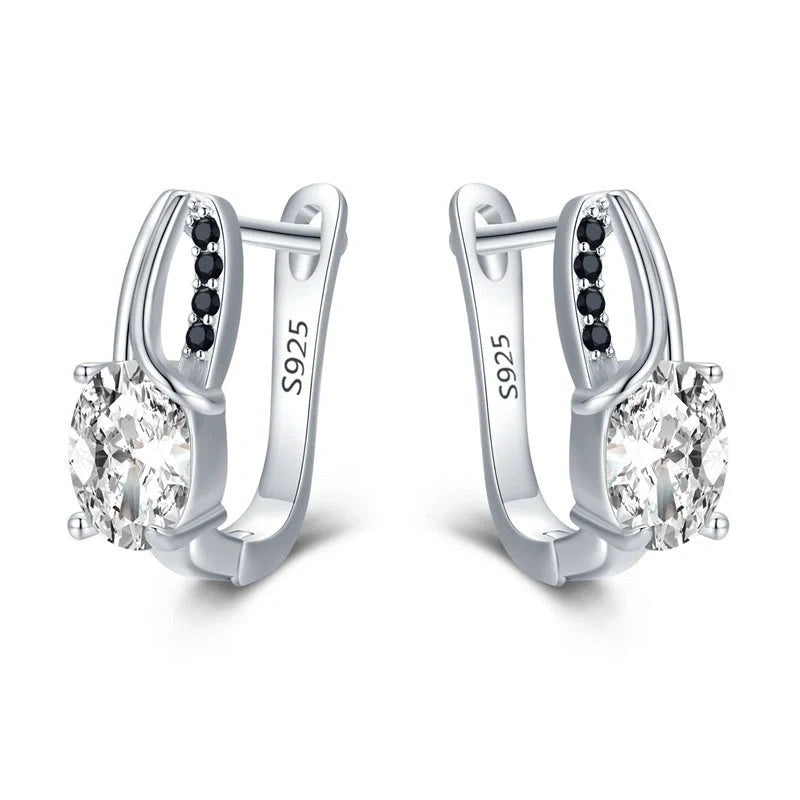 Stylish zircon rhinestone stud earrings in a classic copper finish