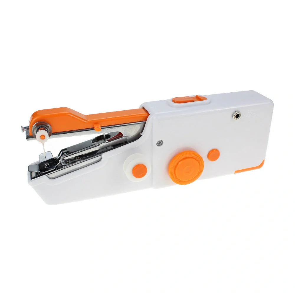 Portable mini hand sewing machine in various colors with compact design for easy sewing on the go