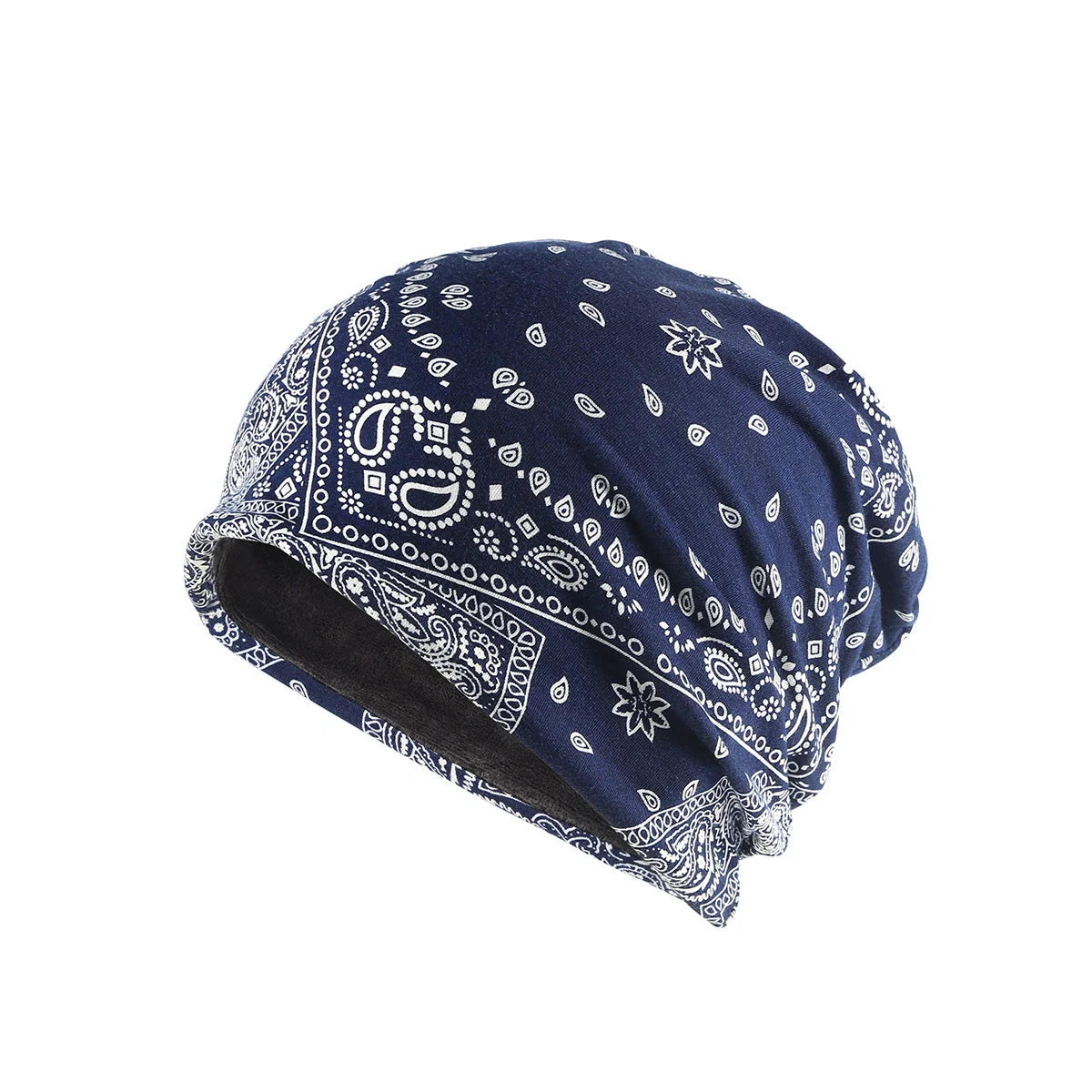 Adjustable windproof earmuff hat with cashew flower print in various colours