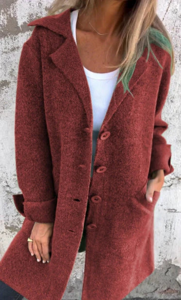 Stylish single-breasted cardigan with pockets in various colors and sizes